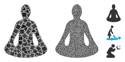 Yoga Composition Icon of Ragged Elements Illustrazione stock