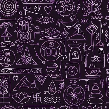 Yoga concept, seamless pattern for your design Stock Illustration
