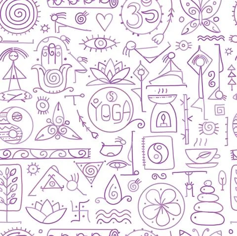 Yoga concept, seamless pattern for your design Stock Illustration