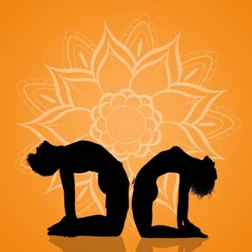 Yoga couple pose Stock Illustration