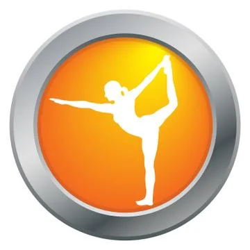 Yoga Dancer Pose Orange Icon Stock Illustration