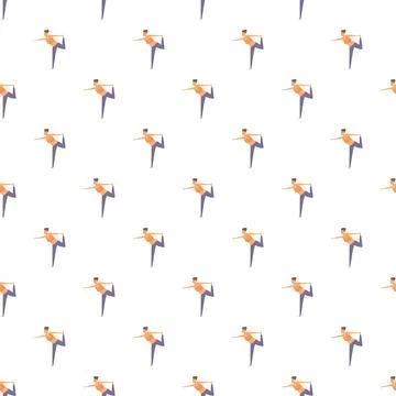 Yoga dancer pose seamless pattern for wellness Illustrazione stock