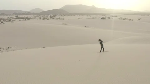 Yoga in the Desert Stock Footage 119588951
