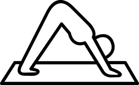 Yoga downward facing dog pose symbol Stock Illustration