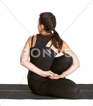 Yoga excercising matsyendrasan Stock Photos