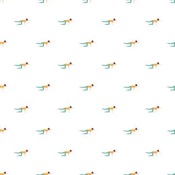 Yoga exercise pose seamless pattern for fitness Stock Illustration