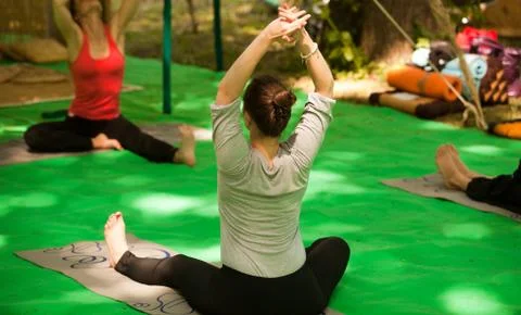 Yoga exercises Stock Photos
