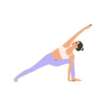 Yoga extended side angle pose hand drawn illustration Stock Illustration
