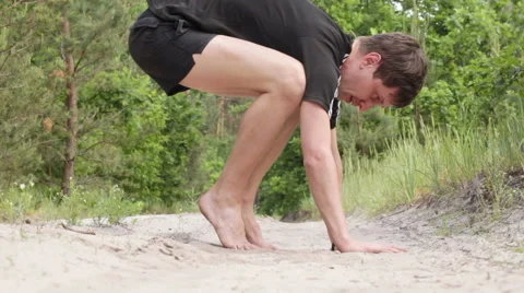 Yoga fail in nature 스톡 동영상 46961277