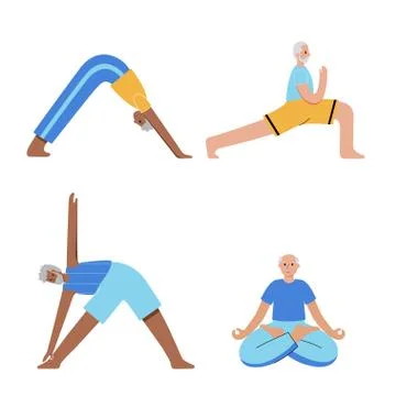 Yoga flat vector illustration. Healthy lifestyle Stock Illustration