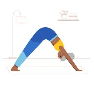 Yoga flat vector illustration. Healthy lifestyle Stock Illustration