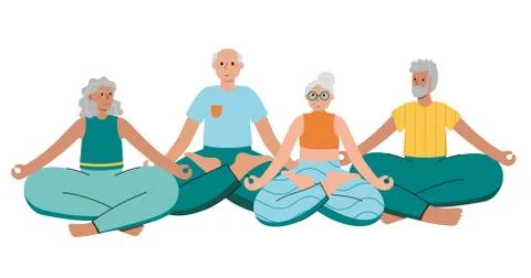 Yoga flat vector illustration. Healthy lifestyle Stock Illustration