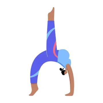 Yoga flat vector illustration. Healthy pregnancy. Illustrazione stock