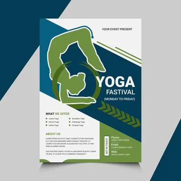 Yoga flyer template design Illustrazione stock