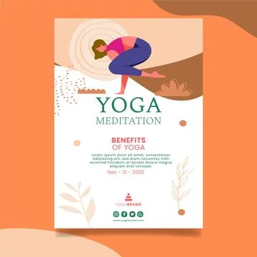 Yoga flyer template Stock Illustration