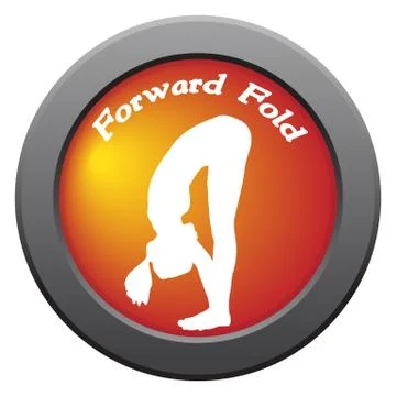 Yoga Forward Fold Pose Red Icon Stock Illustration