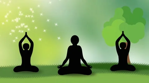 Yoga in garden Stock Footage 194955038