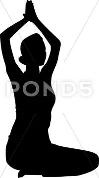 Yoga girl silhouette Stock Illustration
