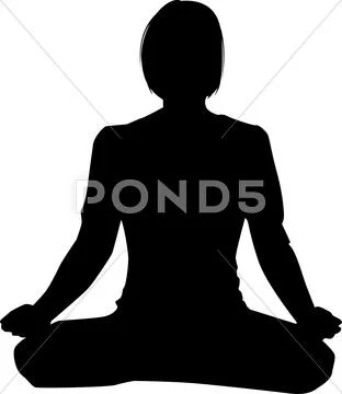 Yoga girl silhouette Stock Illustration