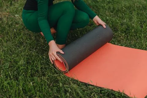 Yoga on the grass. Foto stock