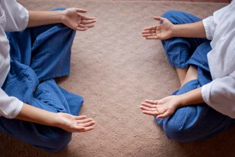 Yoga hands Stock Photos