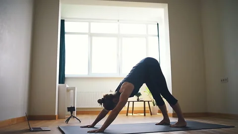 Yoga at home Stock-Footage 130198864