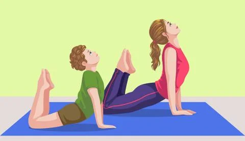 Yoga at home Stock Illustration