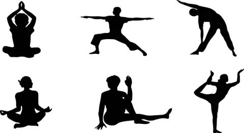 Yoga icon on white background Stock Illustration