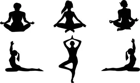 Yoga icon on white background Stock Illustration