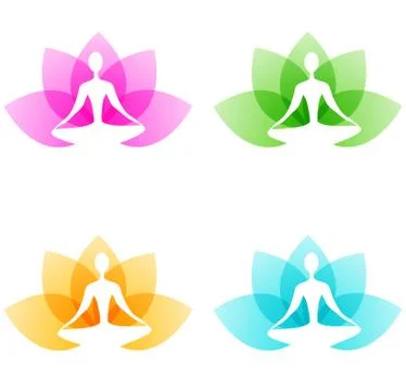 Yoga icons Stock Illustration