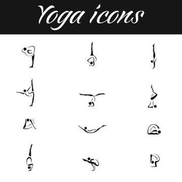 Yoga icons Stock Illustration