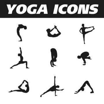Yoga icons Stock Illustration