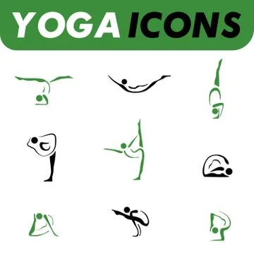 Yoga icons Stock Illustration