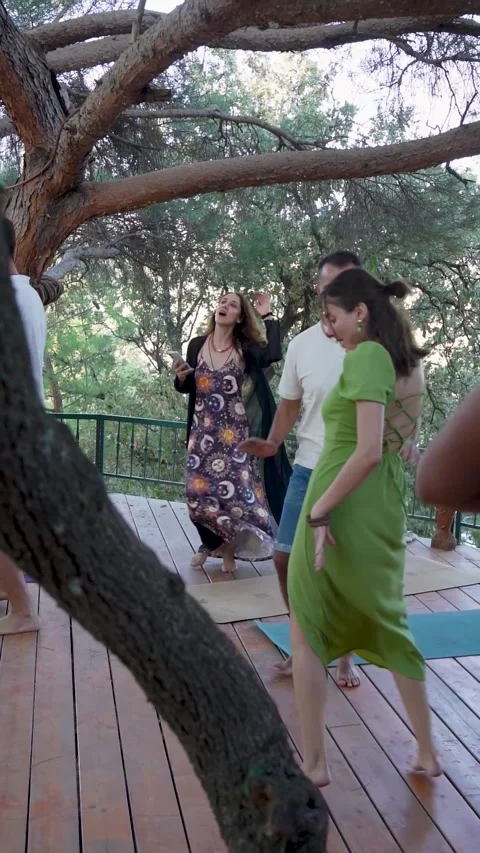 Yoga Instructor Leading Dance Workshop in Izmir, Turkey, Sept 13, 2025 Stock Footage 328437732