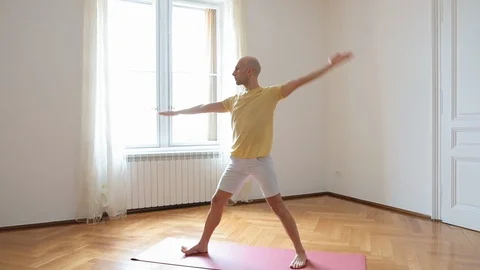 Yoga instructor practicing indoor Stock Footage 87034787