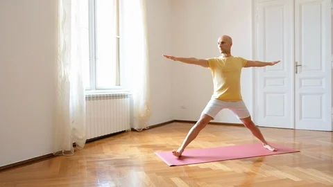 Yoga instructor practicing indoor Stock Footage 87044057