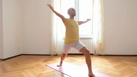 Yoga instructor practicing indoor Stock Footage 87044362