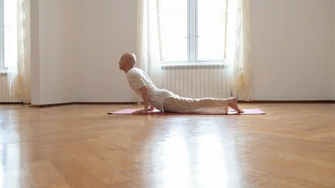 Yoga instructor practicing indoor Stock Footage 87050711