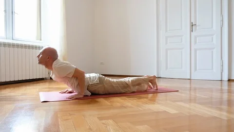 Yoga instructor practicing indoor Stock Footage 87051100