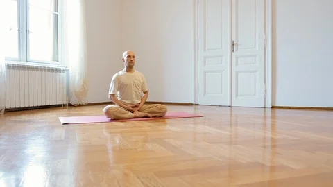 Yoga instructor practicing indoor Stock Footage 87054525