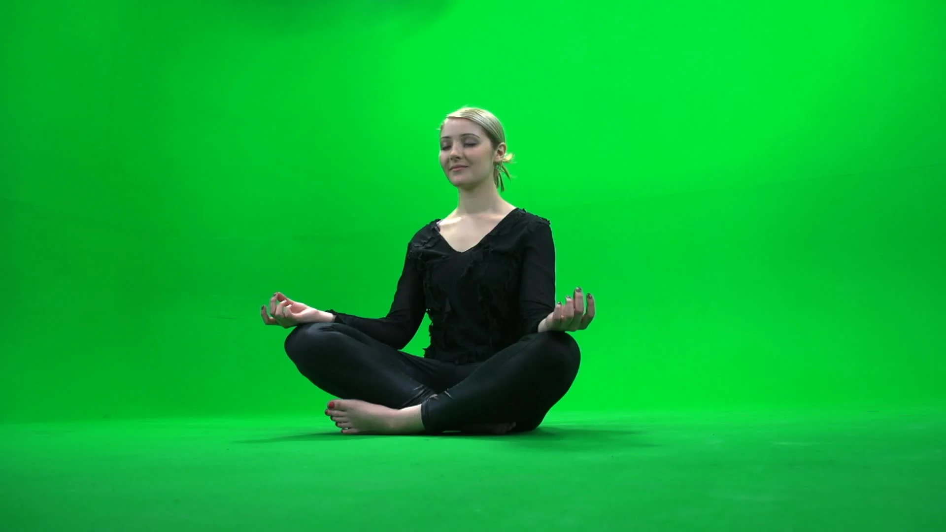 yoga isolated green screen, Stock Video