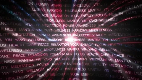 YOGA Keywords, Rendering, Animation, Background, Loop, Alpha Channel Vídeos de archivo 138463776
