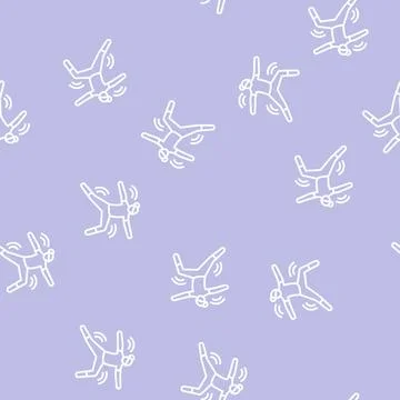 Yoga leisure line seamless pattern Stock Illustration