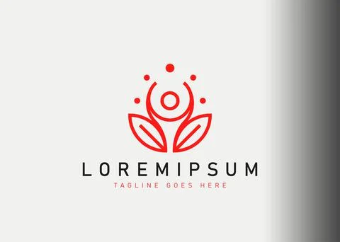 Yoga logo design. Icon vector illustration of a person in leaf position. Mode Stock Illustration