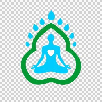 Yoga logo, mediation of natural Stock Illustration