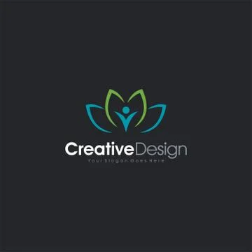 Yoga logo vector emblem V logo people Stock Illustration