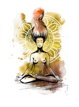 Yoga. Lotus Stock Illustration