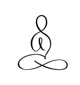 Yoga Lotus pose icon Vector Logo concept. Meditation Yoga Minimal Symbol. Health Stockillustratie
