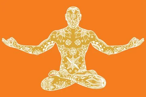 Yoga lotus pose Illustrazione stock