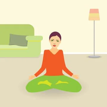 Yoga lotus position Stock Illustration
